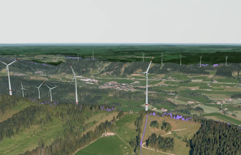 Von Windmühlen umzingelt? So könnte es einer Simulation der Marktgemeinde Weitnau zufolge langfristig in der Gegend aussehen
