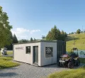 KI-generiertes, aufgemachtes Bild des Bergwacht-Containers