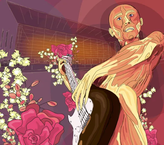 Teil des aktuellen 0831-Covers mit Gitarre spielendem Plastiniertem