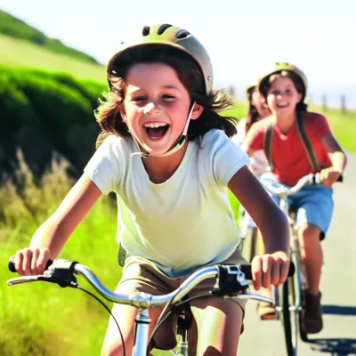 Radfahrende Kinder