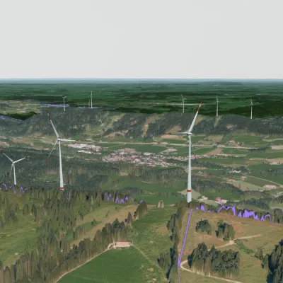 Von Windmühlen umzingelt? So könnte es einer Simulation der Marktgemeinde Weitnau zufolge langfristig in der Gegend aussehen