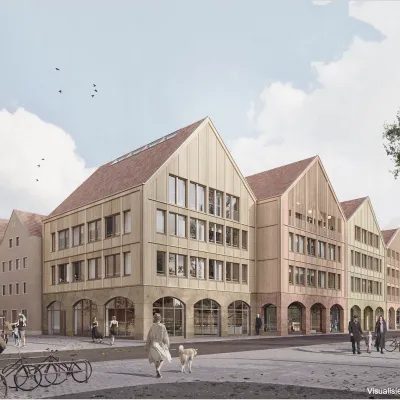 Visualisierung vom zukünftigen Sparkassengebäude